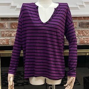 Splendid purple and green striped long sleeved top / S / Excellent condition